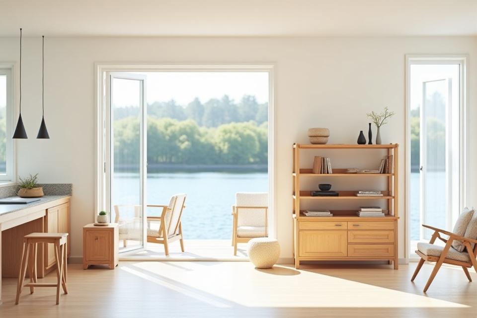 Vízparti fabútorok