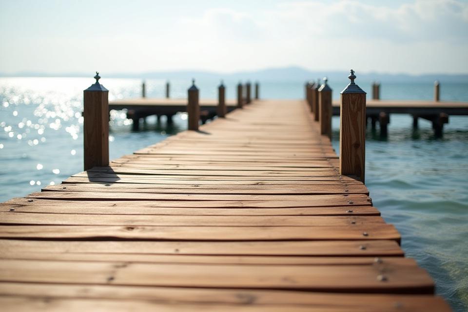 Masszív akácfa móló Balatonfüreden